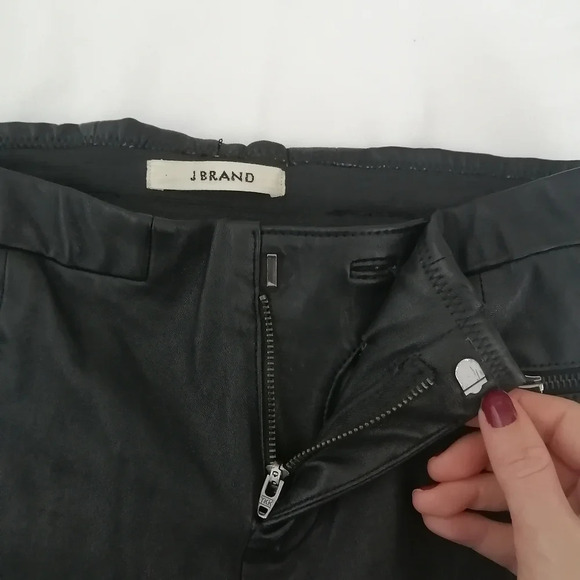 J Brand 100% Lamb Leather Skinny Pants with Zipper Ankles Moto Mobwife 2 - Picture 8 of 14